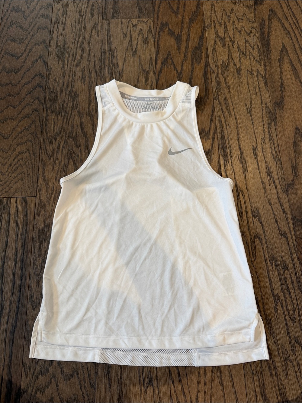 Nike White Athletic Tank with Gray Swoosh